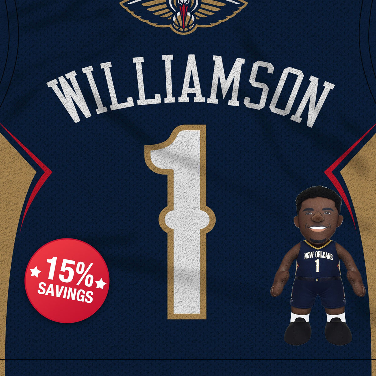 New Orleans Pelicans Zion Williamson Sleep Squad Blanket &amp; 10&quot; Bleacher Creature Bundle
