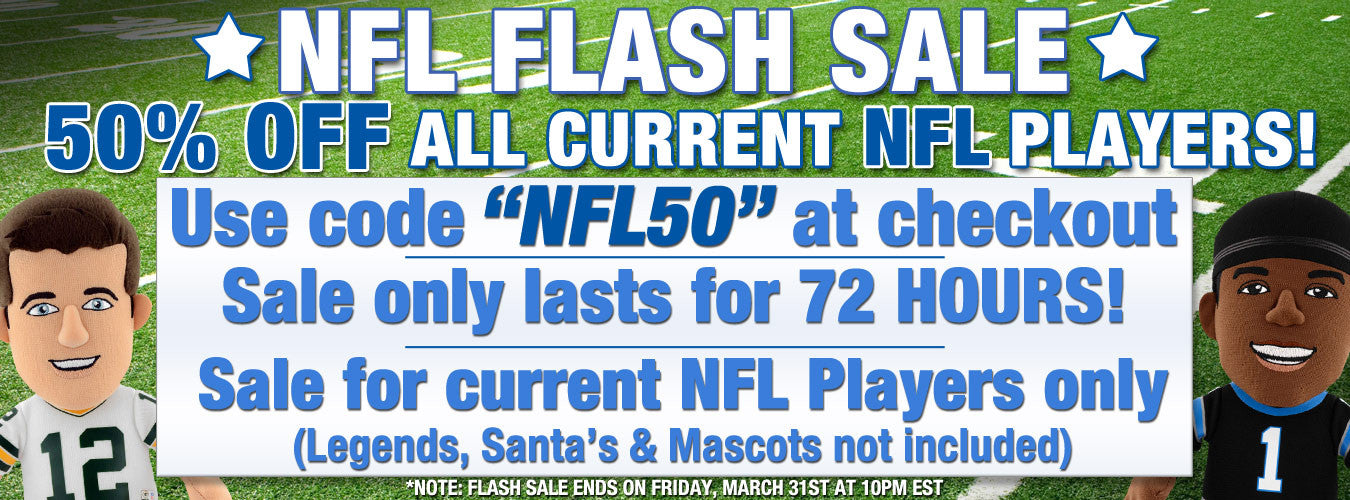 3 Day NFL Flash Sale: 50% Off Current Players!