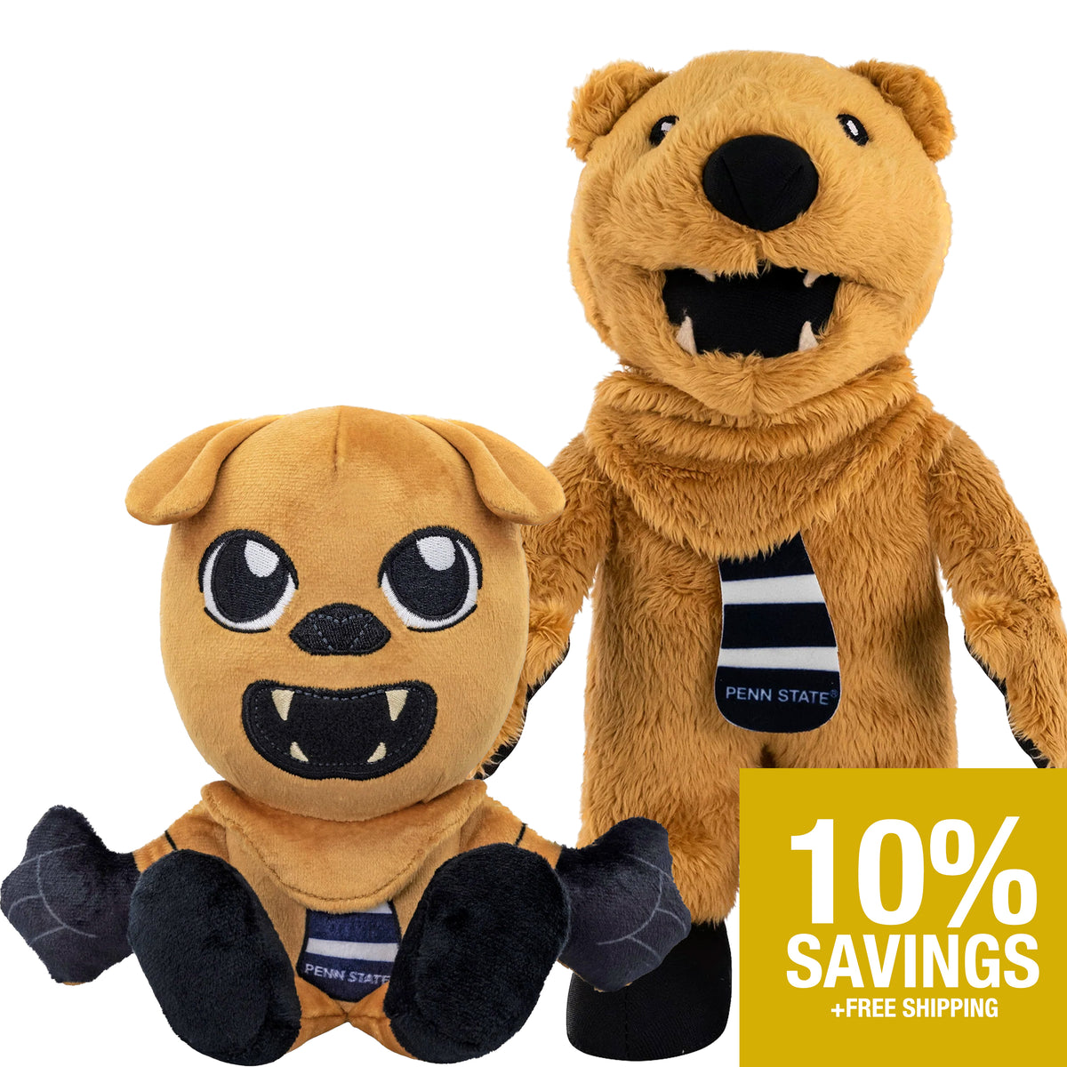 Nittany Lion Mascot Bundle: 10&quot; Plush Figure &amp; Kuricha Plushies