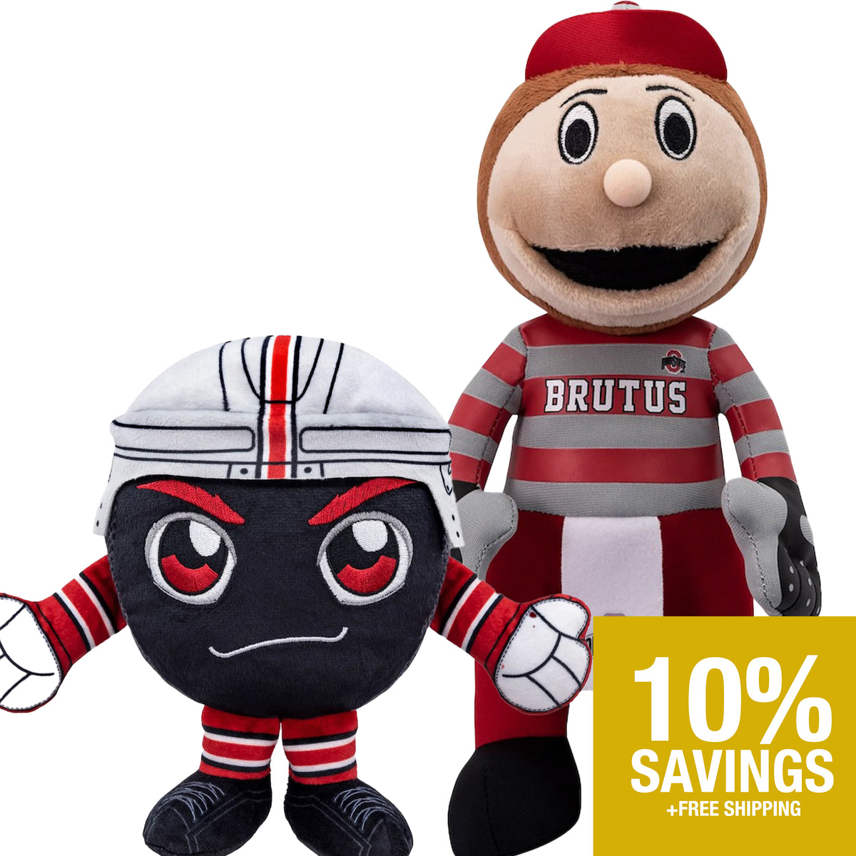 Ohio State Buckeyes Bundle: Brutus 10&quot; Plush &amp; Buckeyes Hockey Puck Kuricha Plushie