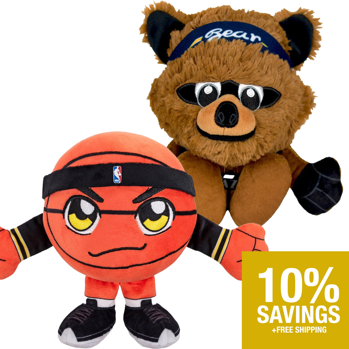 Utah Jazz Kuricha Bundle: Jazz Bear &amp; Jazz Basketball Kuricha Plushies