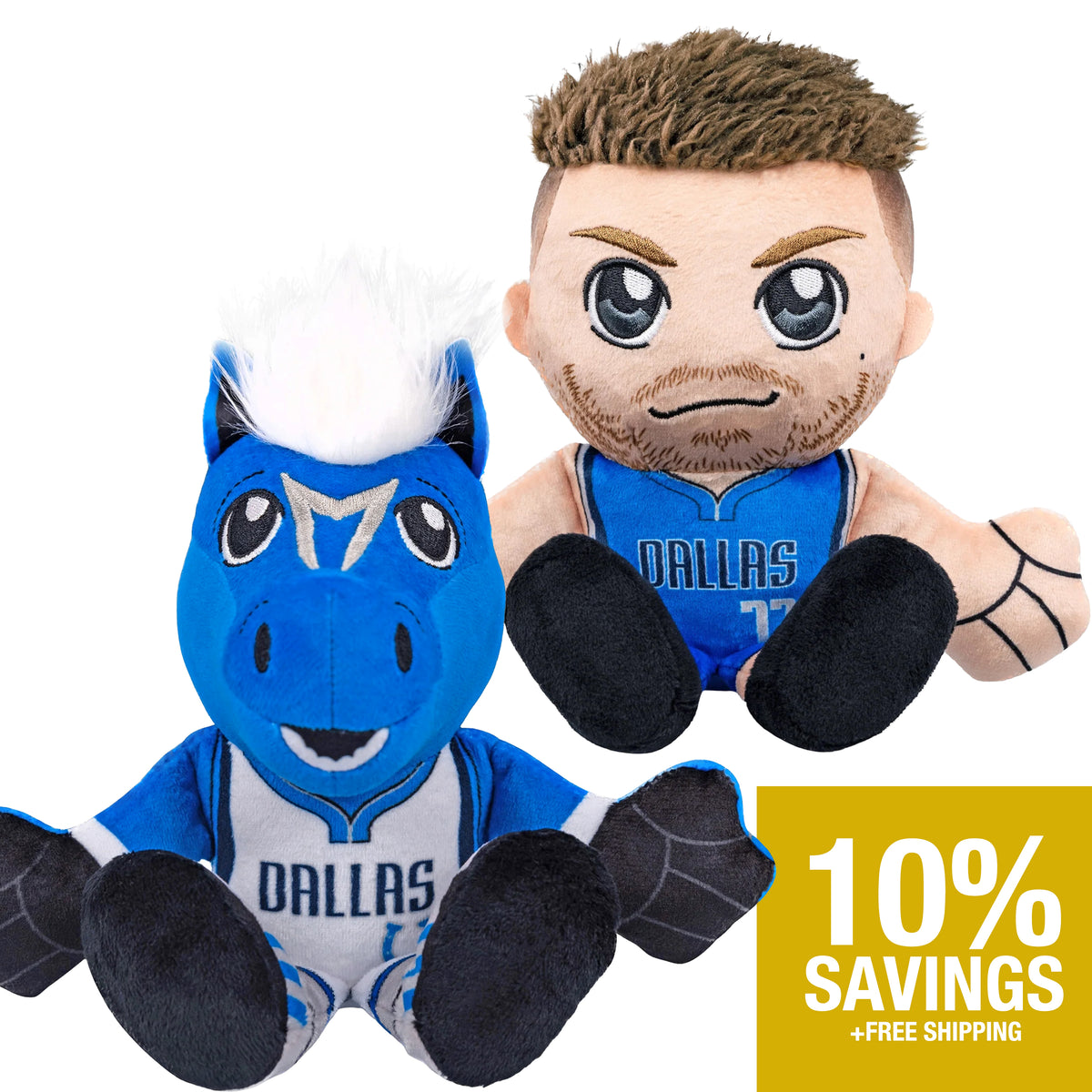 Dallas Mavericks Bundle: 8&quot; Luka Doncic &amp; Champ Kuricha Plushies