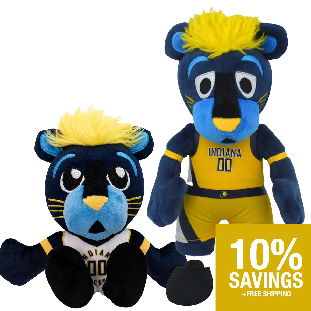 Indiana Pacers Boomer Mascot Bundle: 10&quot; Plush Figure &amp; Kuricha Plushie