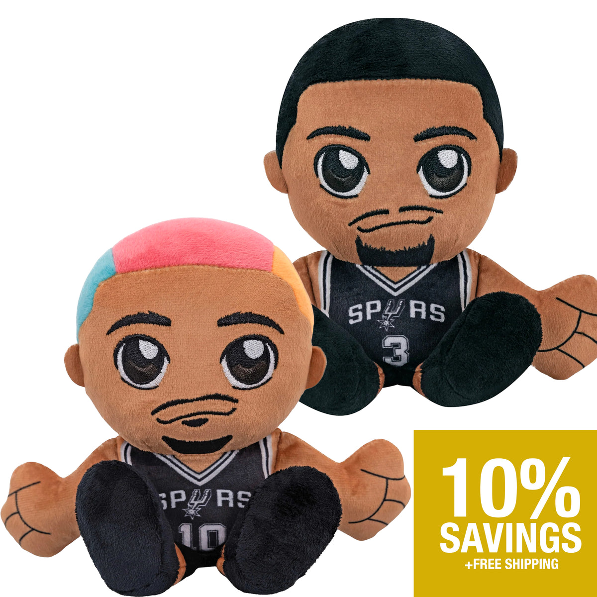 San Antonio Spurs Bundle: 8&quot; Keldon Johnson &amp; Jeremy Sochan Kuricha Plushies