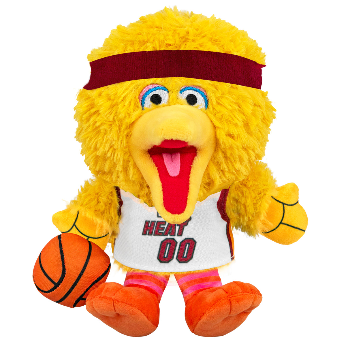 Miami Heat Sesame Street Big Bird 8" NBA Kuricha Sitting Plush