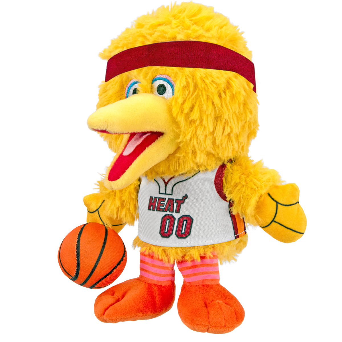 Miami Heat Sesame Street Big Bird 8" NBA Kuricha Sitting Plush