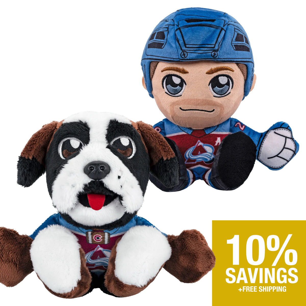 Colorado Avalanche Bundle: 8&quot; Nathan MacKinnon &amp; Bernie Kuricha Plushies