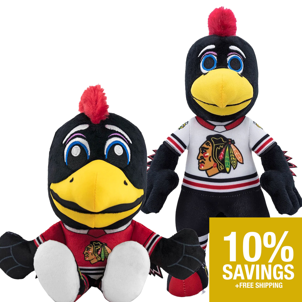 Chicago Blackhawks Tommyhawk Mascot Bundle: 10&quot; Plush Figure &amp; Kuricha Plushie