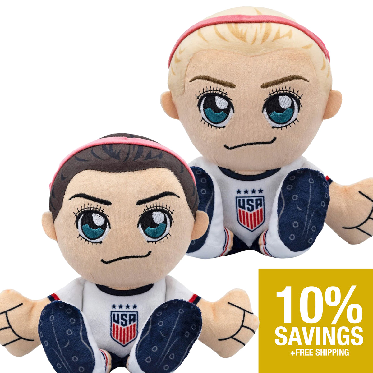 US Women&#39;s Soccer Kuricha Bundle: Alex Morgan and Lindsey Horan Kuricha Plushies