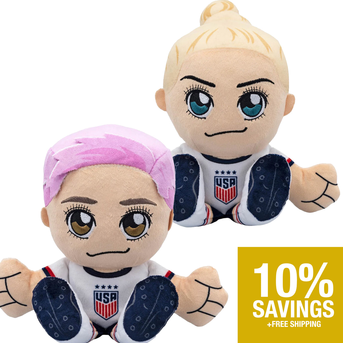 US Women&#39;s Soccer Kuricha Bundle: Kristie Mewis and Megan Rapinoe Kuricha Plushies