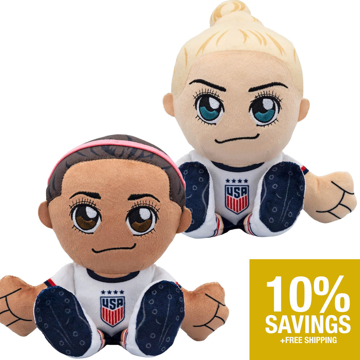 US Women&#39;s Soccer Kuricha Bundle: Kristie Mewis and Sophia Smith Kuricha Plushies