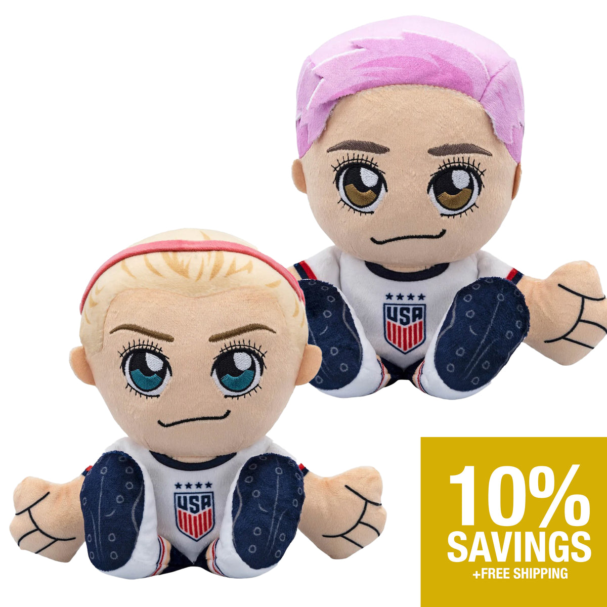 US Women&#39;s Soccer Kuricha Bundle: Lindsey Horan and Megan Rapinoe Kuricha Plushies