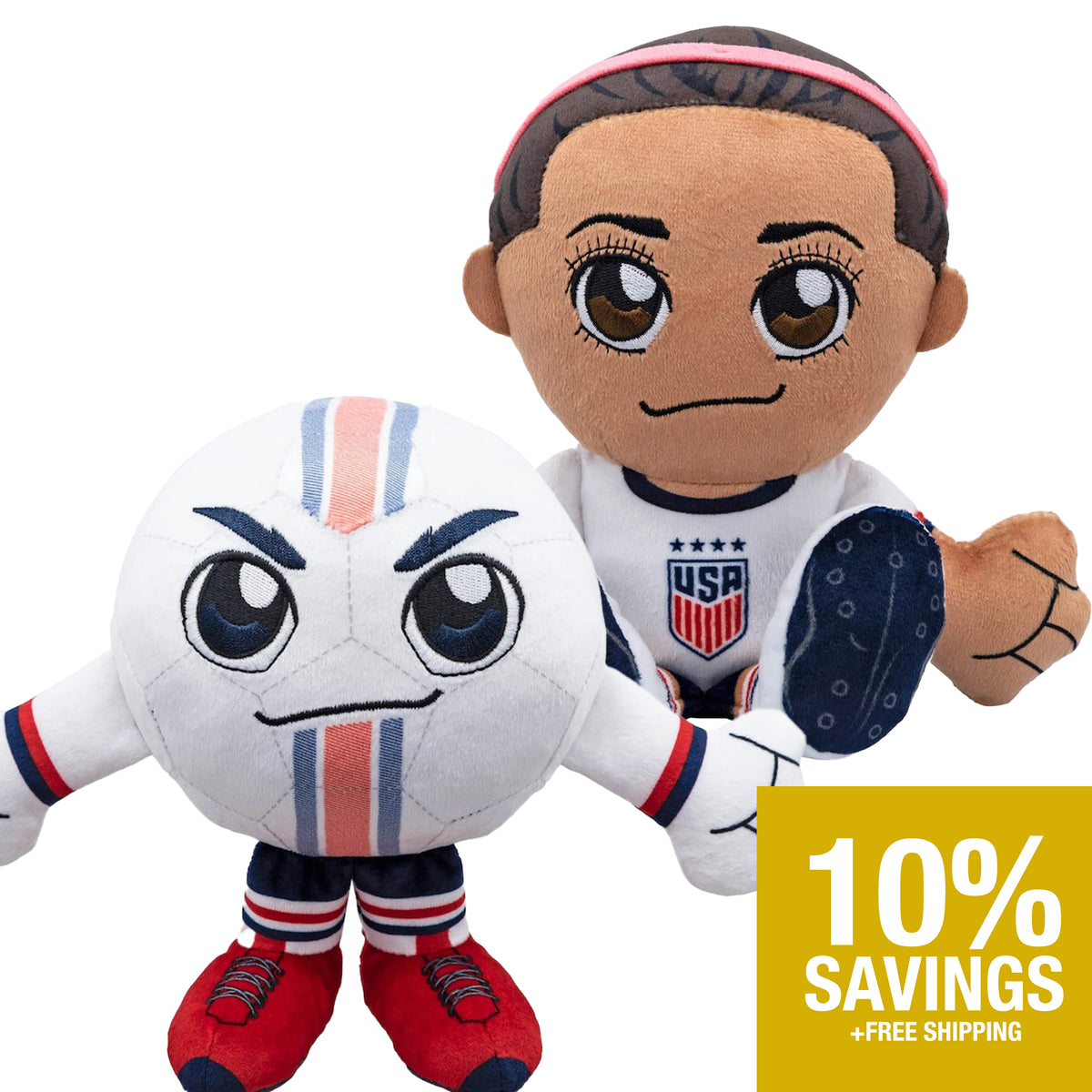 US Women&#39;s Soccer Kuricha Bundle: Sophia Smith and US Soccer Ball Kuricha Plushies