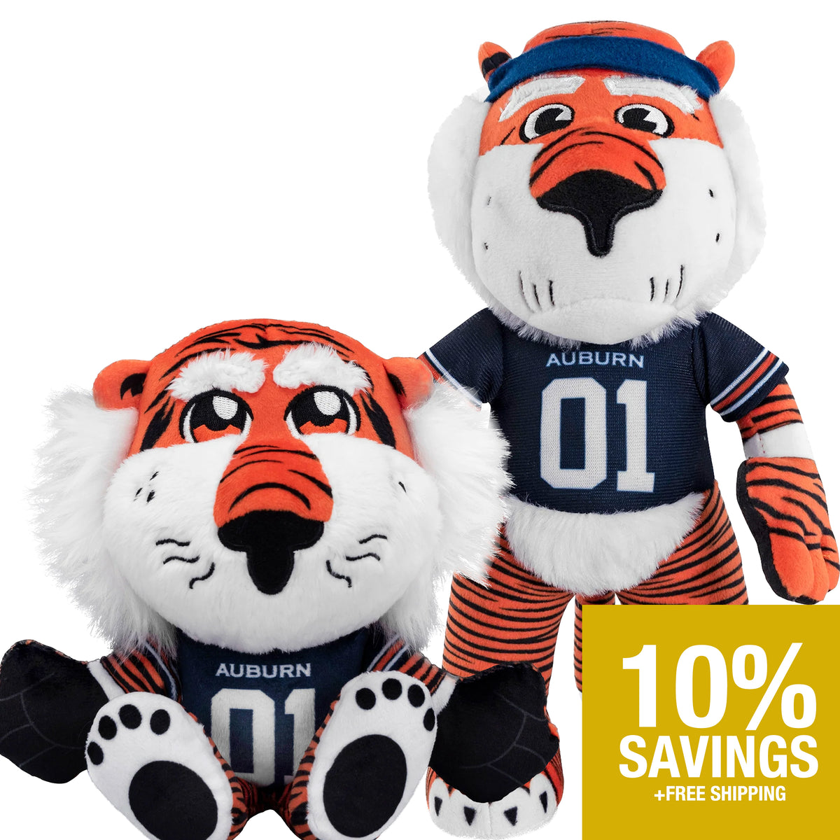 Auburn Tigers Aubie Mascot Bundle: 10&quot; Plush Figure &amp; Kuricha Plushies