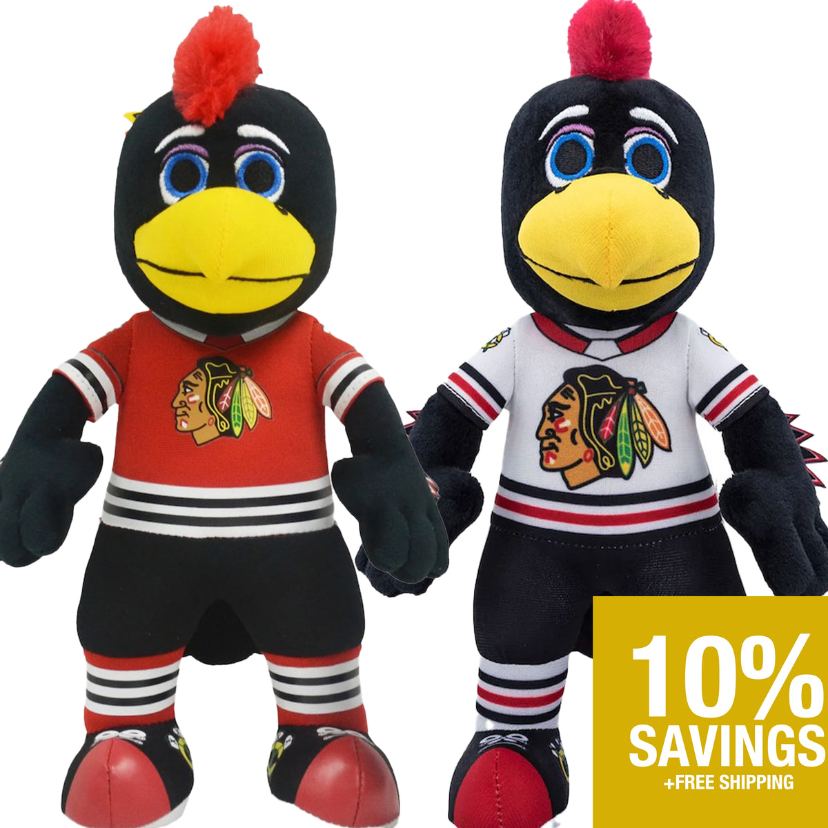 Chicago Blackhawks Tommyhawk Bundle: Home &amp; Away Uniforms 10&quot; Plush Figures