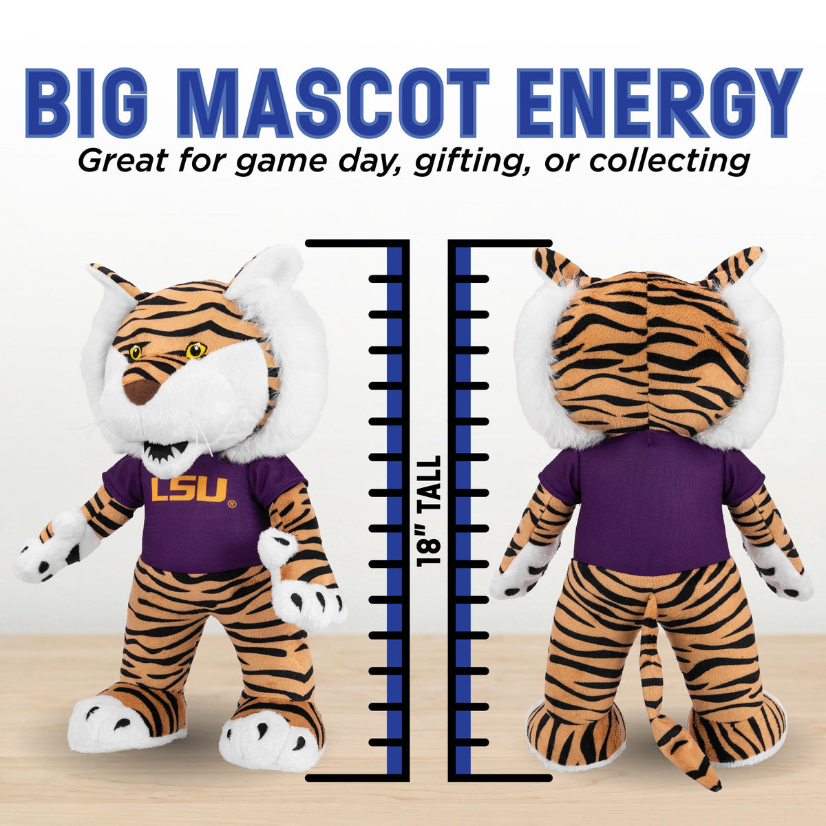 LSU Tigers Mike the Tiger 18" Collegiate Mascot Plush Figure