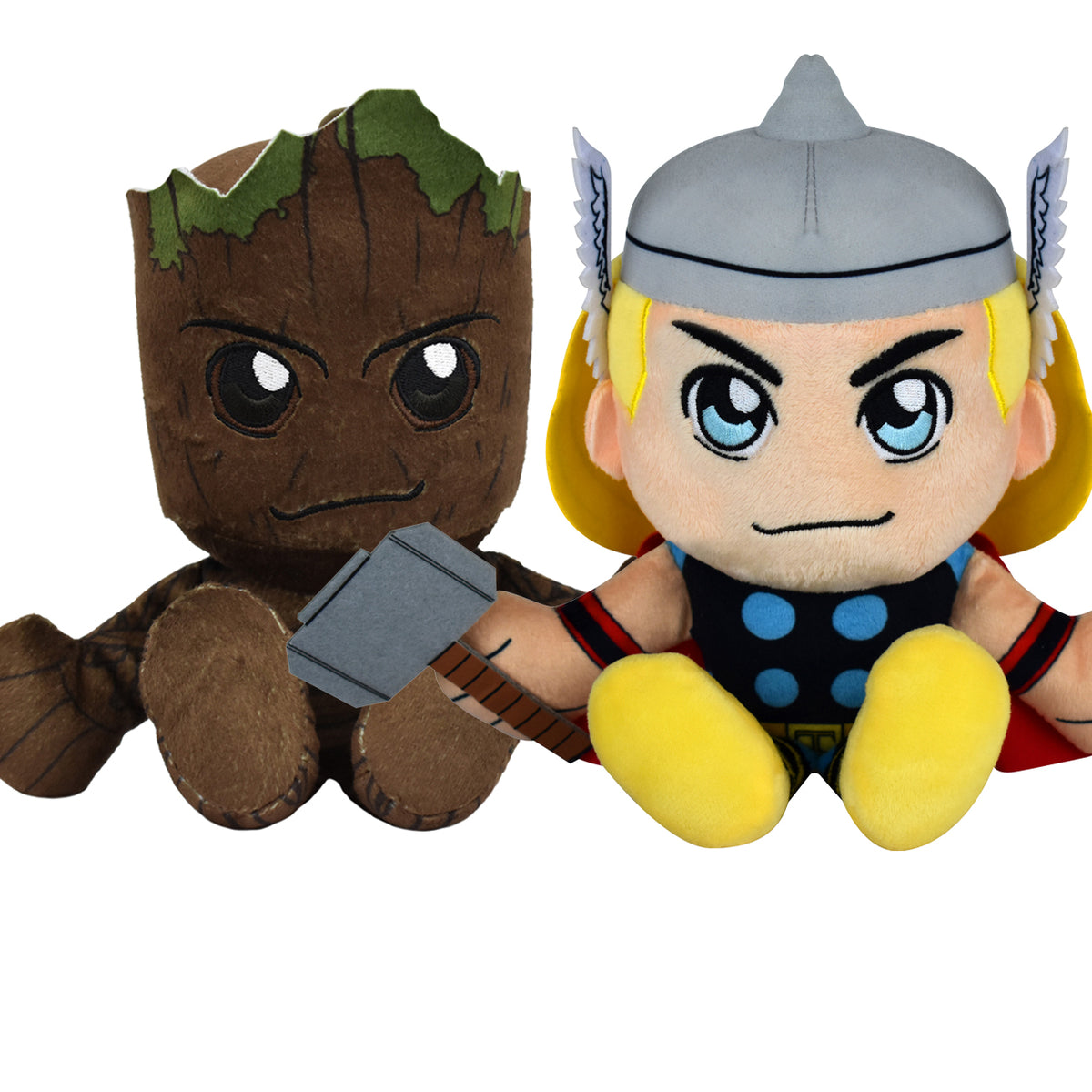 Marvel Groot and Thor 8&quot; Kuricha Plush Bundle