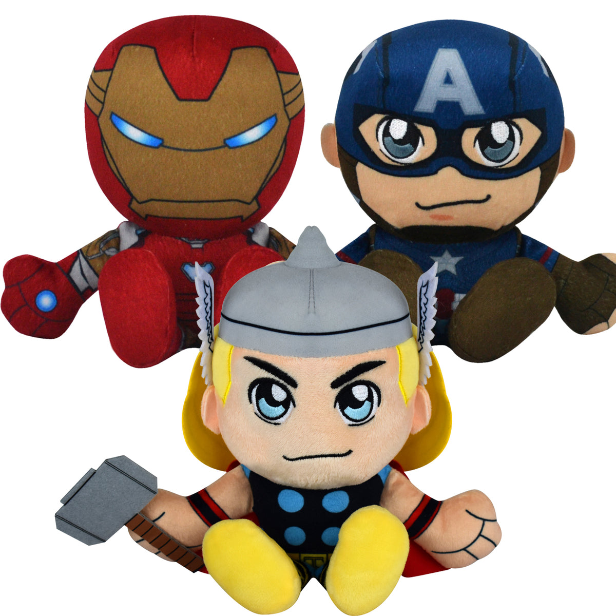 Marvel Thor, Cap &amp; Iron Man 8&quot; Kuricha Bundle