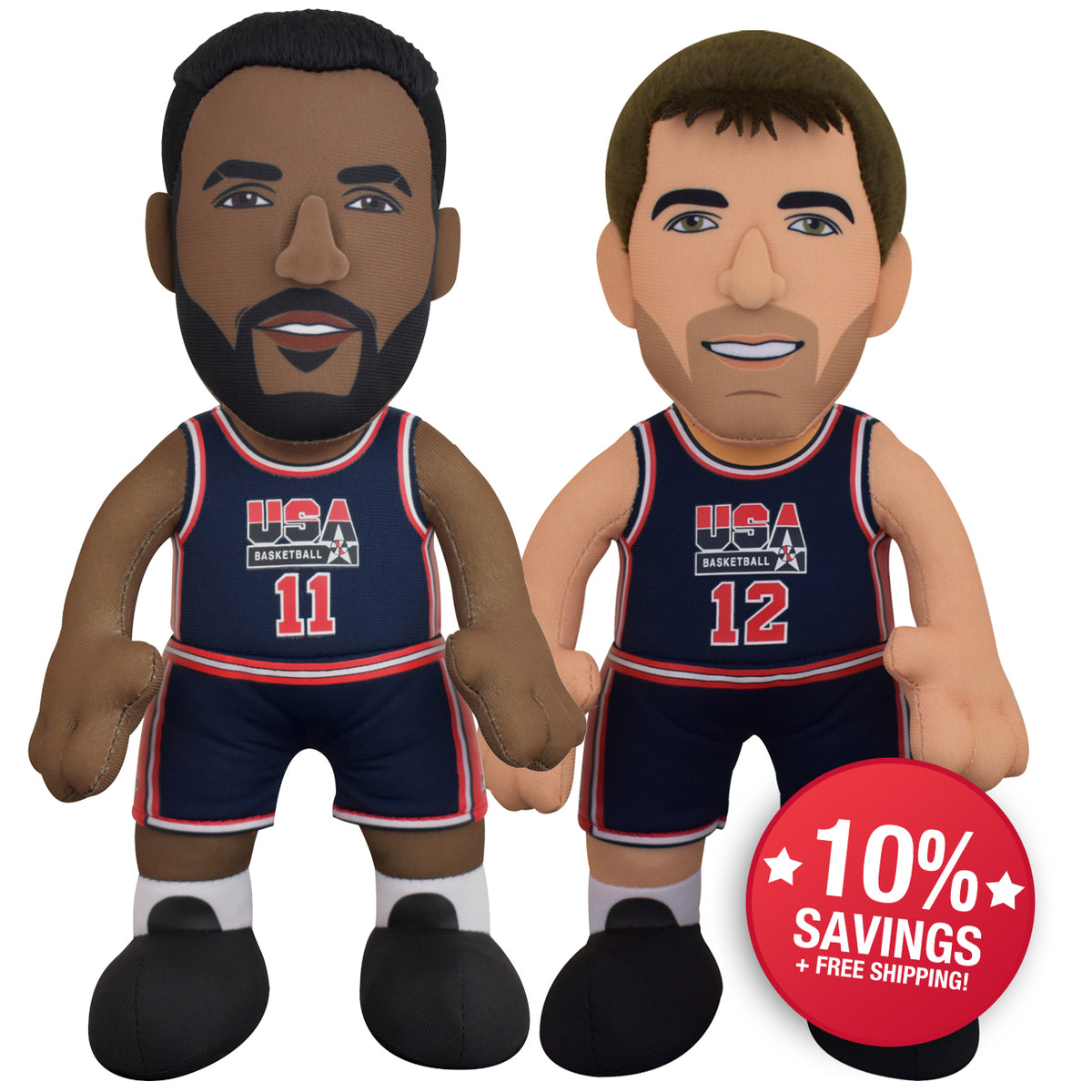 USA Basketball Dynamic Duo Bundle: Karl Malone and John Stockton 10&quot; Plush Figures