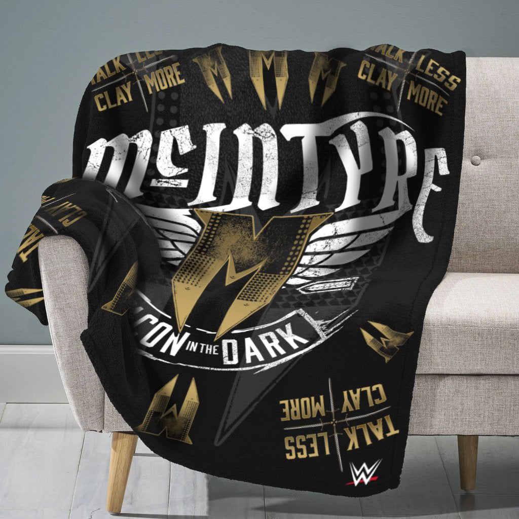 WWE Drew McIntyre Sleep Squad Blanket &amp; 10&quot; Bleacher Creature Bundle