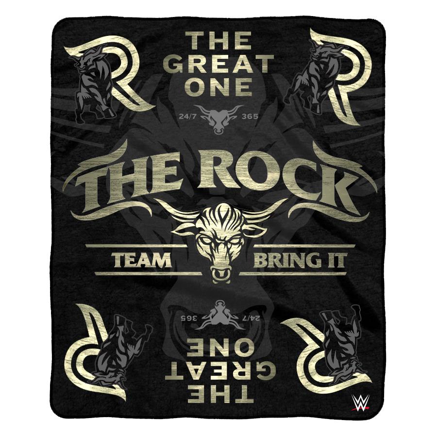 WWE The Rock Sleep Squad Blanket &amp; 10&quot; Bleacher Creature Bundle